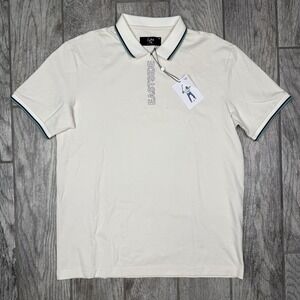 Eastside Golf Polo Zip Shirt Mens Short Sleeve Performance‎ Logo White Tech Sz M